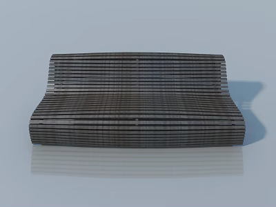 Modern Dark Swing Door With Horizontal Stripes And Reflective Surface Design 3d model
