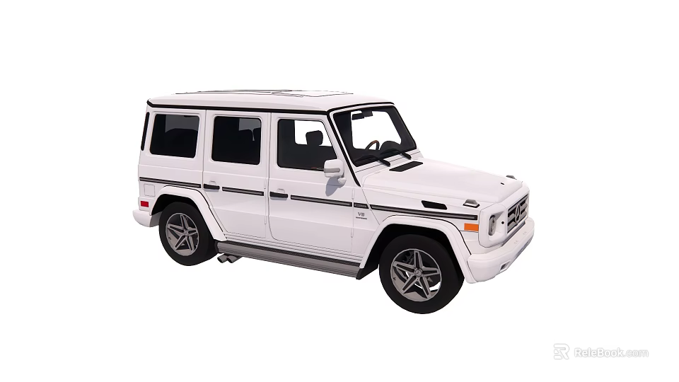 White Off Road SUV With Rugged Design Large Alloy Wheels And Square Body 3d model 