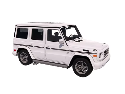 White Off Road SUV With Rugged Design Large Alloy Wheels And Square Body 3d model