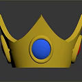 Golden Crown Shaped Decorative Accessory With Blue And Red Gemstones For Home Decor