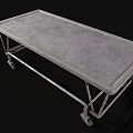 Sturdy Metal Medical Cart With Four Wheels And Flat Surface For Hospital Use