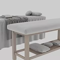 Comfortable Massage Bed With Soft Linen Sheet Pillows And Towels 3d model
