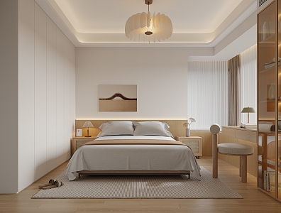 Nordic Master Bedroom Study 3d model