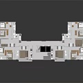 Cartoon Style Apartment Floor Plan Showing Multiple Rooms And Furniture Details