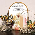Floral Arrangement Decor for Garden Party Featuring Arch Fresh and Dried Flowers
