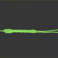 Red Bladed Weapon With Black Rope Wrapped Handle And Leather Cord Tail
