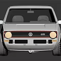 Stylish VW Classic White Hatchback with Sporty Wheels on Reflective Surface
