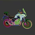 Stylish White Adventure Motorcycle With Black Seat Orange Wheels And Rear Box Design