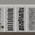 Various Stepping Stones Designs With White Pebbles And Green Plant Decor