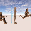 Wooden Jointed Mannequin Decorative Ornament Set With Various Poses For Home Decor