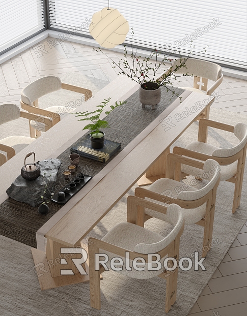 Tea Table and Chair Tea Set model