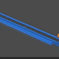 Industrial Conveyor Equipment With Long Blue Trough And Motor Component For Material Handling