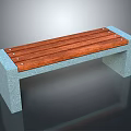 Modern Outdoor Bench With Wooden Slats And Concrete Supports Durable Design For Patio