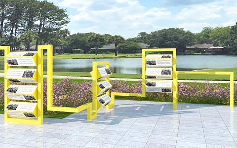 Modern landscape characteristic seat advertising device 3d model