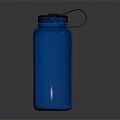 Blue Water Bottle With Black Lid And Handle For Everyday Use