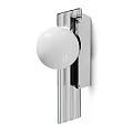 Modern Wall Lamps With White Spherical Shades And Pink Silver Striped Frames
