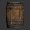 Vintage Wooden Barrel With Metal Hoops For Home Decor And Storage