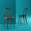 Modern Leisure Chairs With Curved Wooden Backrest And Black Brown Seats Design