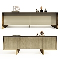 Modern Light Luxury Side Cabinet 3d model