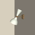 Modern Minimalist White Wall Sconce With Copper Base For Interior Decor 3d model