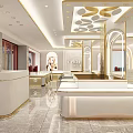 Luxurious Modern Jewelry Store Interior Design With Gold Display Cases And Lighting
