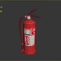 Red Fire Extinguisher With Nozzle Pressure Gauge And Safety Label For Fire Safety