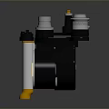 Industrial Black Metal Mechanical Component With Gear Yellow Part And Bolts