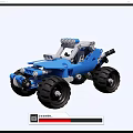 Electric Toy Blue Off Road Vehicle With Big Tires And Building Block Design