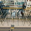 Industrial Plant Aerial View Featuring Steel Structure Pipelines Multi Level Infrastructure And Machinery