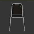 Modern Dining Chair With Metal Frame And Dark Padded Seat Backrest