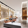 Modern Clothing Store Interior With Green Plant Arched Window And Clothing Displays