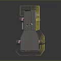 Advanced Space Ground Control Facility With Antenna Ladder And Yellow Railings