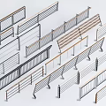 Various Railings with Different Designs and Materials Including Metal and Wooden Structures