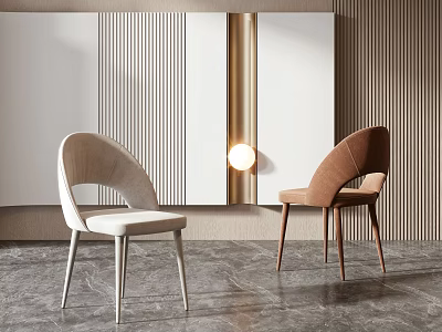Modern Leisure Chairs With Light And Dark Upholstery In Stylish Interior 3d model
