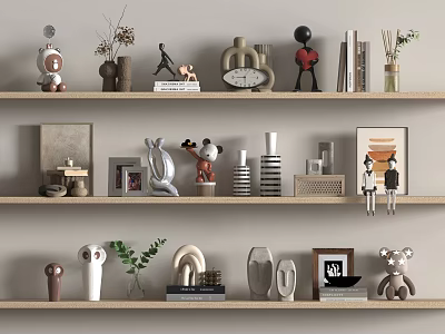 Modern Ornaments Combination Modern Decorations Ornaments Book Art Ornaments 3d model