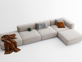 Modern corner sofa multiplayer sofa 3d model