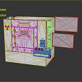 White Radiation Equipment With Control Panel Display Screens And Radioactive Warning Sign