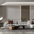 Modern sofa coffee table combination 3d model