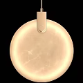 Elegant Round Beige Marble Texture Chandelier With Metal Bracket Design 3d model