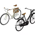 Vintage Bicycles With Brown Seats Cream And Black Frames Classic Design Curved Handlebars