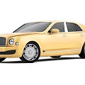 Yellow Bentley Luxury Sedan With Sleek Exterior And Chrome Alloy Wheels