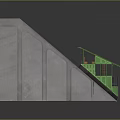 Train Railway Slope Structure With Gray Concrete And Green Cabin Design