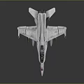 Silver Military Fighter Jet Model With Cockpit Wings And Landing Gear