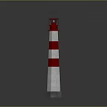 Tall Red And White Striped Lighthouse Architectural Design With Red Top And Base