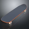 Children Skateboard with Black Deck Orange Trim and White Wheels for Kids Fun