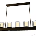 Decorative Five Light Candle Style Chandelier With Dark Wooden Base And Hanging Rod
