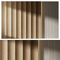 Modern Wooden Striped Wall Panel Design With Light And Shadow Effects 3d model