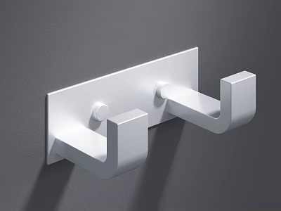 Sleek White Faucet Mounted On Gray Wall With Dual Handles Design 3d model