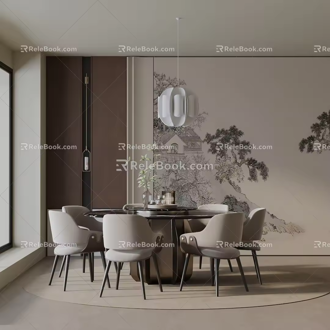 Modern table combination 3d model