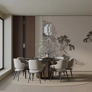 Modern table combination 3d model